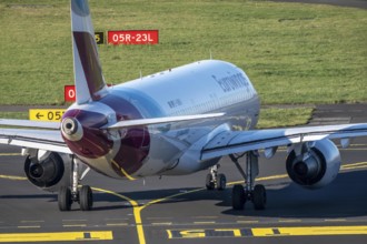 Eurowings Airbus on the taxiway to take off, Düsseldorf Airport, DUS
