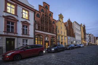 Houses in the historic old town of Stralsund, UNESCO World Heritage Site, Mecklenburg-Western
