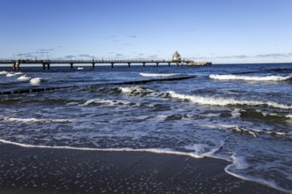 Pier with diving gondola, Zingst, Fischland-Darß-Zingst, Western Pomerania Lagoon Area National