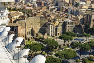 View of Forum of Emperor Augustus Augustus from observation deck of National Monument to King