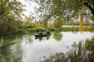 Paddler, Altrhein, Rhine, Taubergießen Nature Reserve, Kappel-Grafenhausen, Ortenau,