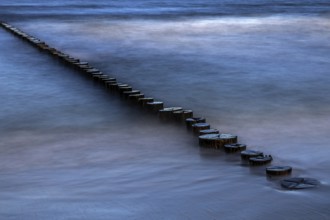 Grooves in the sea, long exposure, Zingst, Fischland-Darß-Zingst, Western Pomerania Lagoon Area