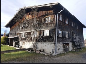 Old farmhouse in Schöllang, Illertal, Oberallgäu, Allgäu, Bavaria, Germany