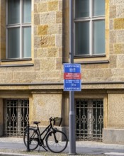 Blue poster with reference to the running route of the annual Berlin Marathon, Berlin, Germany