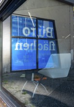 Reflection in shop windows, office space for rent, Berlin, Germany