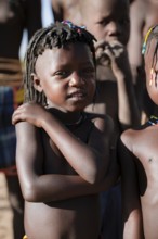Child, Hakaona tribe, also Havakona or Hakawona, near Opuwo, Kunene, Namibia