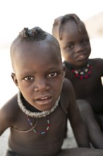Portrait, Himba child, traditional Himba village, Kaokoveld, Kunene, Namibia