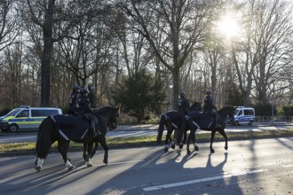 Police horse patrol during the visit of Volodymyr Selensky (President of Ukraine) to Frank-Walter