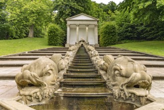 The Small Cascade and the Temple in the Baroque Neuwerkgarten, Gottorf Castle Museum Island, City