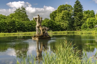 Mirror Pond with Hercules in the Baroque Neuwerkgarten, Gottorf Castle Museum Island, City of