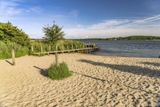 Louisenbad beach on the Schlei in Stadtpark Königswiesen, City of Schleswig, Schleswig-Holstein,