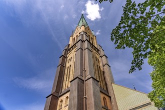 The tower of St. Peter's Cathedral, City of Schleswig, Schleswig-Holstein, Germany