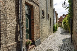 Alley in the old town of Eckernförde, Schleswig-Holstein, Germany