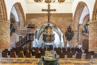 Interior of St. Nicolai Church in Eckernförde, Schleswig-Holstein, Germany