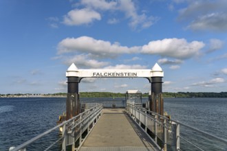 Falckenstein ferry terminal on Falckensteiner Strand on Kiel Fjord, Kiel, Schleswig-Holstein,