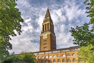 The tower of the town hall in Kiel, Schleswig-Holstein, Germany