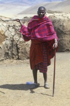 Portrait of a Maasai man, Ngorongoro Crater, Tanzania, Africa, June 2000, vintage, retro, old,