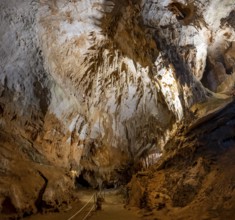 Stalactites and rock formations in a stalactite cave, Grotta del Fico, Gulf of Orosei, Baunei,