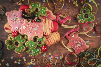 Cookies in the shape of lucky charms, decoration for New Year
