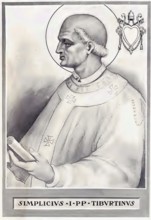 Simplicius (born in Tivoli, died 10 March 483 in Rome) was Pope and Bishop of Rome from 3 March 468
