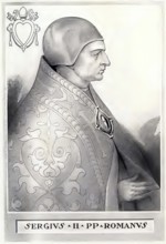 Sergius II (born around 790, died 27 January 847) was the 102nd Pope of the Catholic Church from