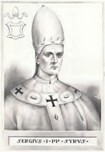 Sergius I (born ? in Palermo, died 7 September 701) was probably elected pope on 15 December 687