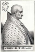 Sergius III (died 14 April 911 in Rome) was antipope in 898 and pope from 29 January 904 to 14