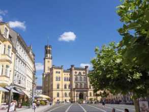 View of Town Hall, Johannisplatz, Zittau, Saxony, Germany
