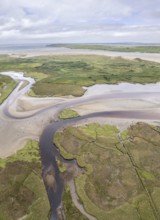 Aerial view of river structures, Inishkeel, County Donegal, Ireland