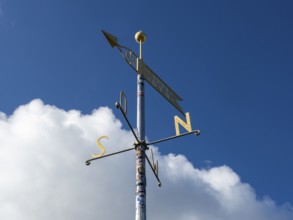 Weather vane and wind arrow, Scharfenstein, Zittau Mountains, Germany