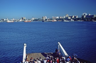 Kivuko ferry goes to Dar es-Salaam, Tanzania, Africa, June 2000, vintage, retro, old, historic