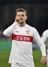 Goal celebration Maximilian Mittelstädt VfB Stuttgart (07) Europa League, MHPArena, MHP Arena