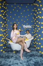 Leni Summer and Tyler von Jascheroff at the opening of Bubble Planet - The Adventure Museum for All