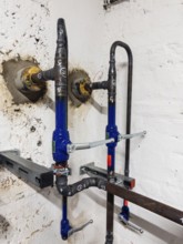 District heating transfer station in a cellar in Düsseldorf, Germany