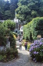 Buildings in Portmeirion folly tourist village, Gwynedd, North Wales, UK in 1985, built by Sir