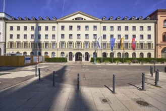 Hessian state parliament, former court marshal's office, classicism style, entrance area, façade