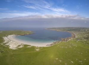 Aerial view of Dog's Bay, Roundstone, County Galway, Ireland