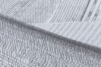 Snowy vineyards in the Stuttgart region in winter. Winter view of the vineyards in Fellbach,