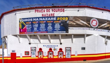 Cash boxes at the entrance to the bullring in Nazare, Portugal