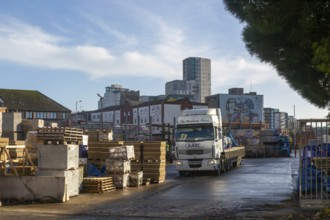 AABC Group The Merchants Choice truck lorry vehicle, Jewson Greyfriars Road timber yard, Ipswich,