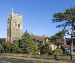 Scaffolding repair work medieval church of Saint Nicholas, Franciscan Way, Ipswich, Suffolk,