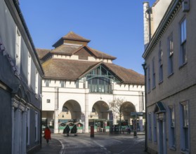 Modern architecture Buttermarket shopping centre, town centre Ipswich, Suffolk, England, UK built