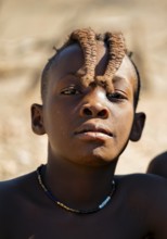Portrait, Himba children, traditional Himba village, Kaokoveld, Kunene, Namibia