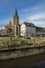 Gothic Church of St. Peter and Paul, Saints-Pierre-et-Paul, Wissembourg, Weissenburg, Alsace,