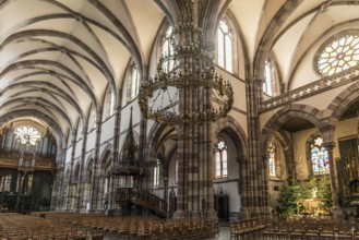 Interior view, Church of St. Peter and Paul, Obernai, Alsace, Bas-Rhin Department, France