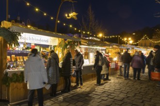 Elbhangfest Christmas market in Dresden Loschwitz in the historic village center of Loschwitz