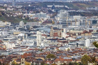 View from Santiago de Chile Square of the city center of the state capital Stuttgart with