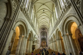 Main nave of the cathedral, Bayeux, Calvados, France