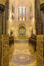 Christchurch Cathedral interior view with floor mosaic, Dublin, County Dublin, Ireland
