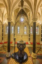 Christchurch Cathedral side chapel with baptismal font, Dublin, County Dublin, Ireland